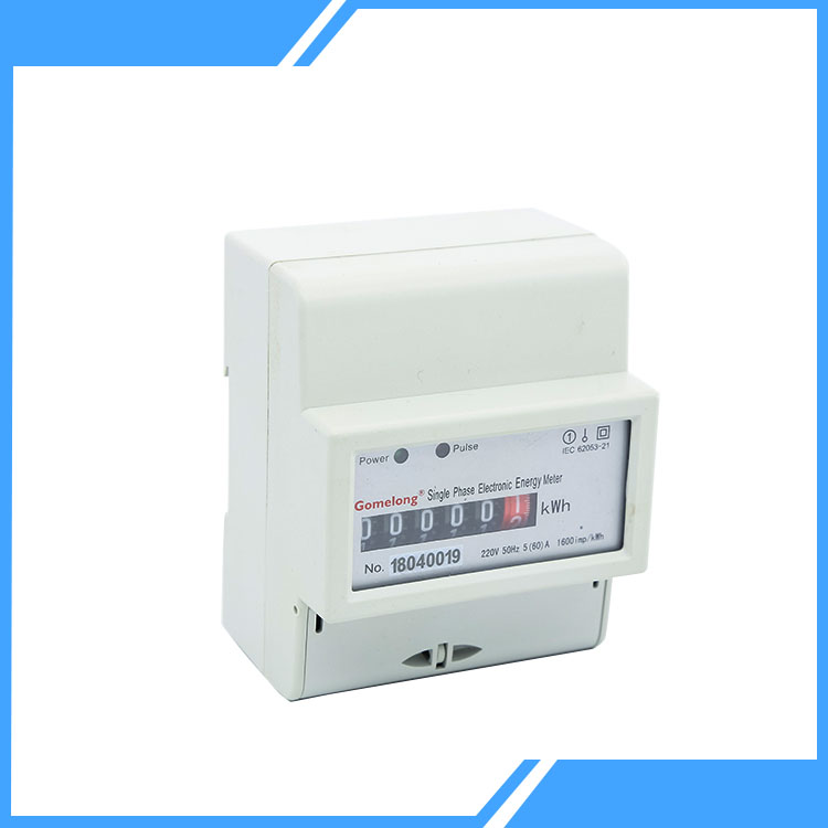 Fase bakarreko bi kable Din Rail Kwh Meter Box